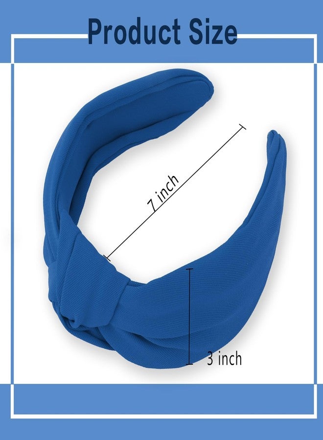 Ondder Royal Blue Headband Top Knot Headbands for Women Non Slip Fashion Wide Knotted Headbands for Women Hair Accessories for Girls - Image 2